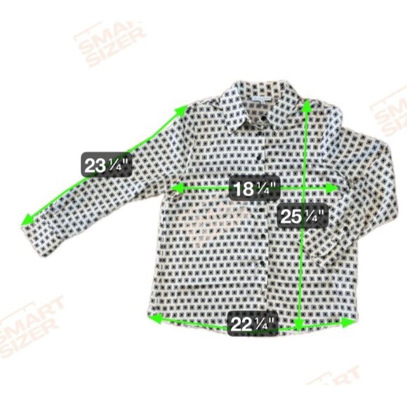 Maison DAmélie Womens Shirt Button-Up Long Sleeve Black & White Geometric Size M - Picture 5 of 5